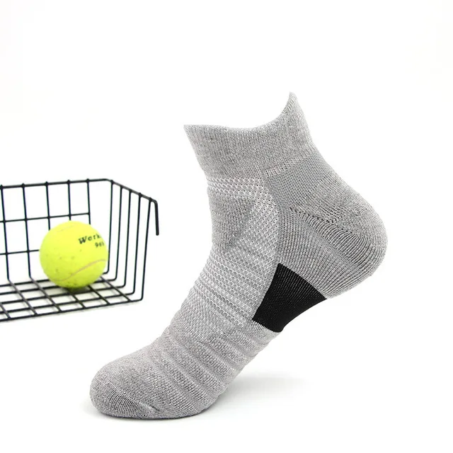 Gray socks Профессиональные мужские носки для бега, баскетбола, спортзала, хлопок, полотенце, подошва, для улицы, Нескользящие, для пеших прогулок, MTB, велосипедные носки, пот, носки - Цвет: Gray socks
