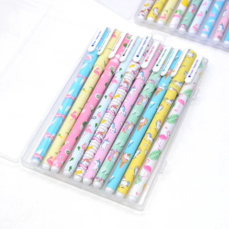 10 шт./партия гелевая ручка с единорогом Stylo Licorne lapicэконоы Kawaii Flower Kalemler Gelpennen Animal