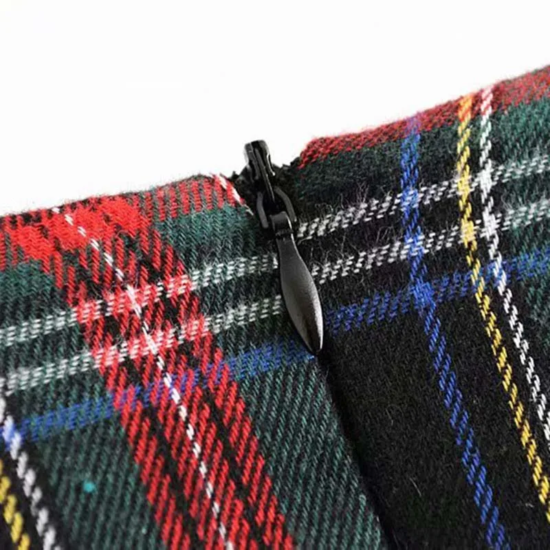 Wonder Women Spring Retro Plaid Mini Skirts Vintage Sashes Female Pleated Skirts Casual High Waist Lady A-Line Skirts Bottoms