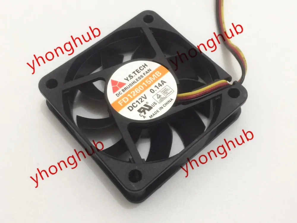 Y.S TECH FD126015MB Сервер охлаждающий вентилятор DC 12V 0.14A 60x60x15 мм 3 провода|fan dc|square fanfan dc 12v