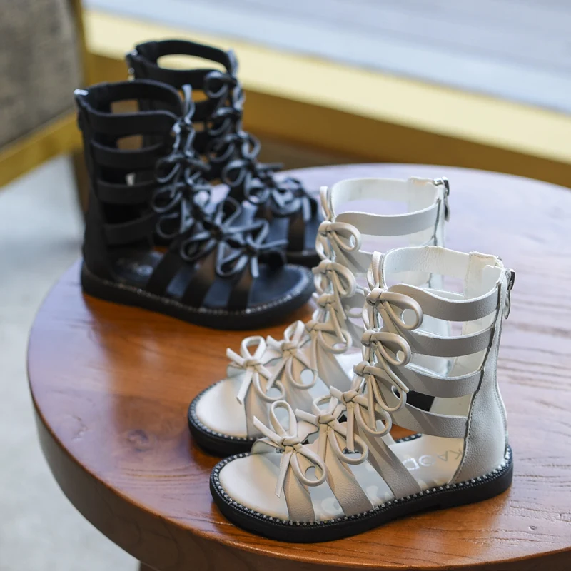 Новинка 2019 года Летняя обувь в римском стиле с бантом для маленьких девочек