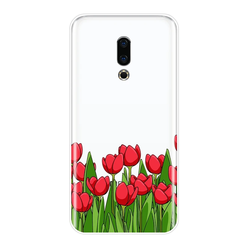Силиконовый чехол для телефона Meizu Pro 6 7 Plus U10 U20 Цветочный Мягкий с тюльпаном