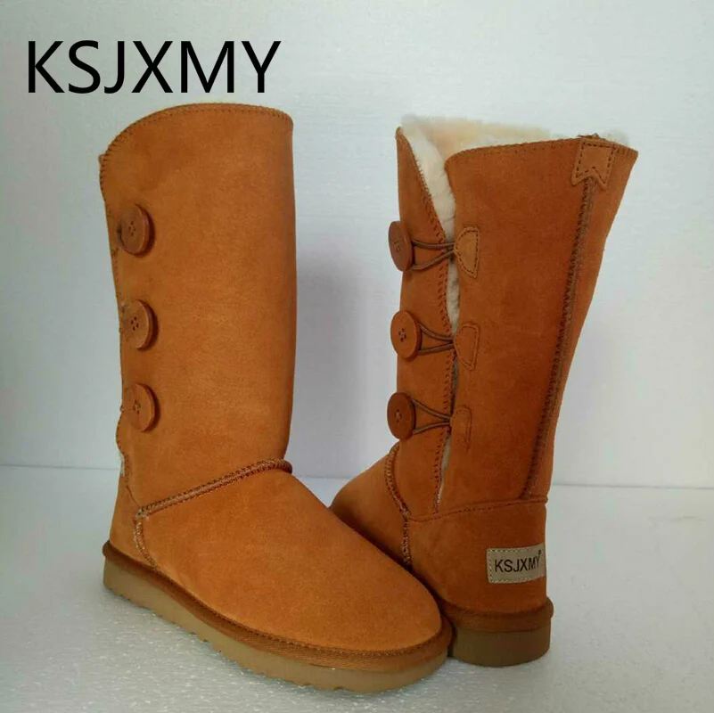 KSJXMY классические женские зимние ботинки короткие кожаные с черными каштановыми