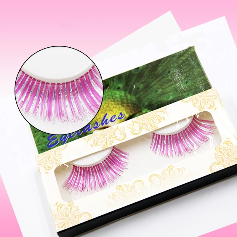 1 пара розовых цветных накладных ресниц ручной работы перекрещивающиеся густые