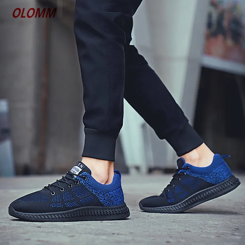 Мужские летающие туфли дышащие плетеные Повседневная модная обувь для