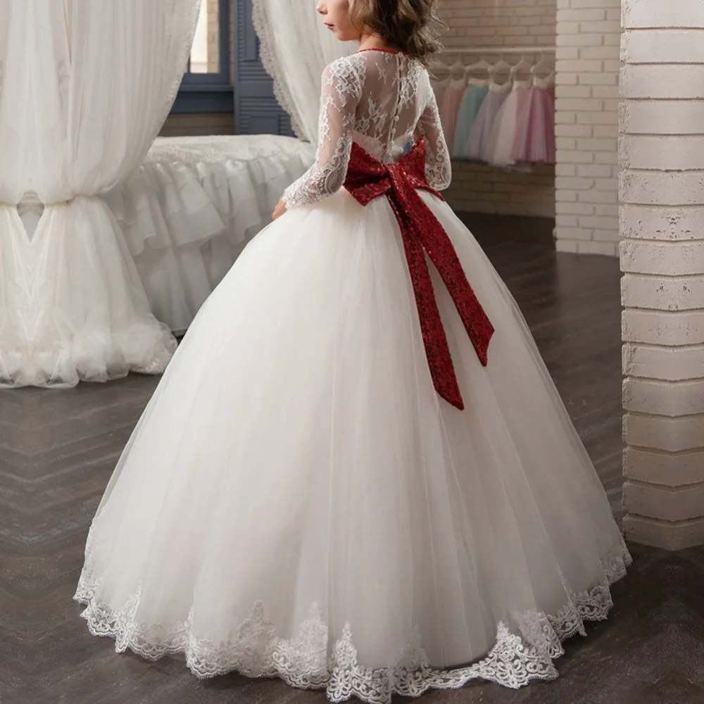 Элегантное платье для девочек Винтажное с цветочным узором маленьких Вечерние