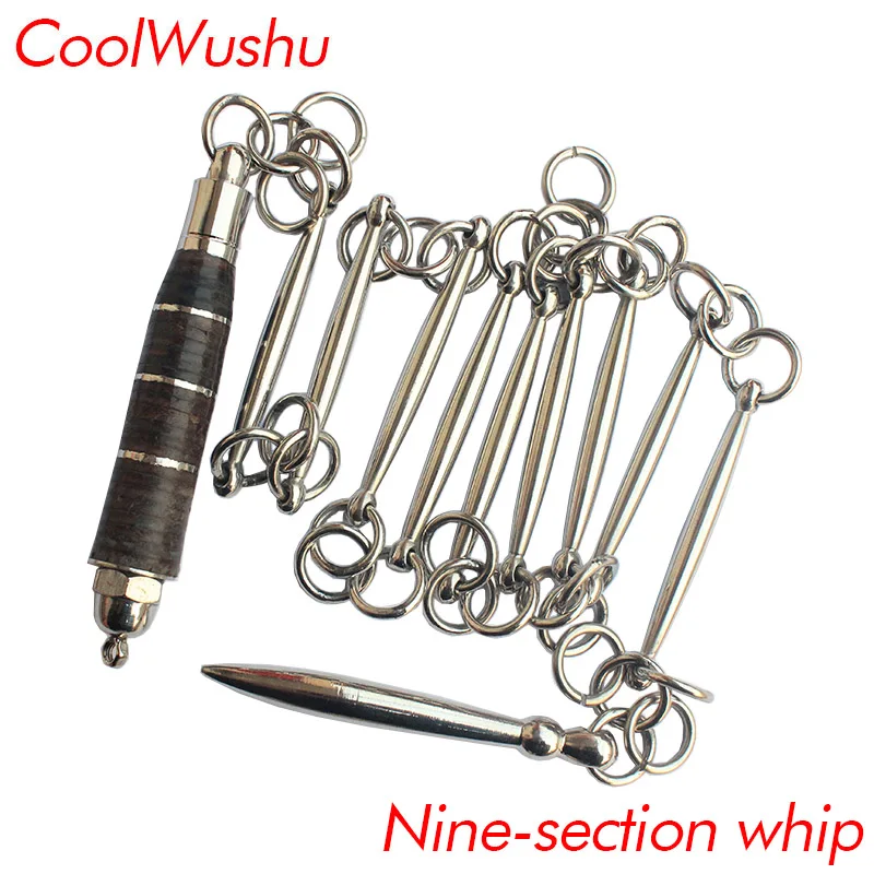 

Nine-section whip stainless steel Cowhide handle Martial arts instruments Coolwushu Complimentary color cloth