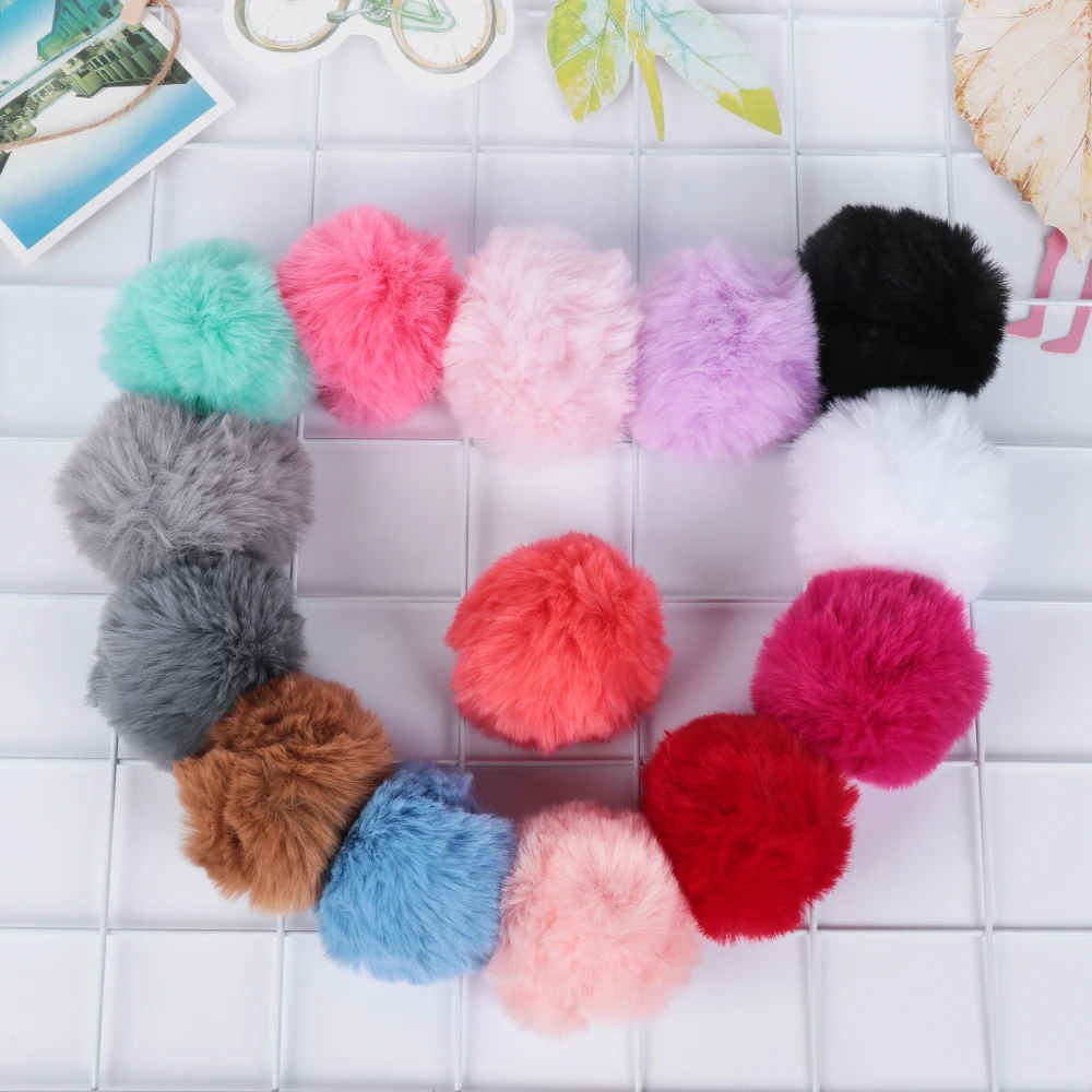 8 см 2 шт. пушистый помпон из искусственного кроличьего меха плюшевая женская