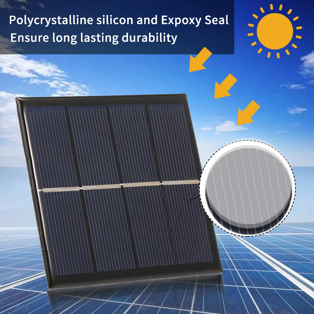 Мини поликристаллическая Кремниевая эпоксидная солнечная панель 1 Вт/2 в