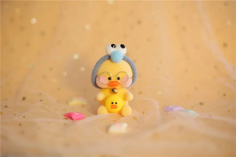 NO.7 Плюшевая игрушка Сидящая лалалафань симпатичный брелок каваи кафе Мими желтая утка действие фигурный брелок сумки Декор автомобиля Декор игрушки для детей - Цвет: NO.7