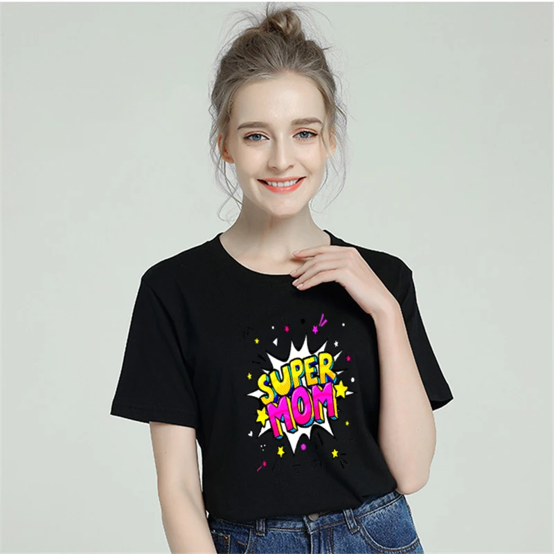 2019 летняя футболка женская хлопковая супер мама Harajuku эстетический топ футболки с