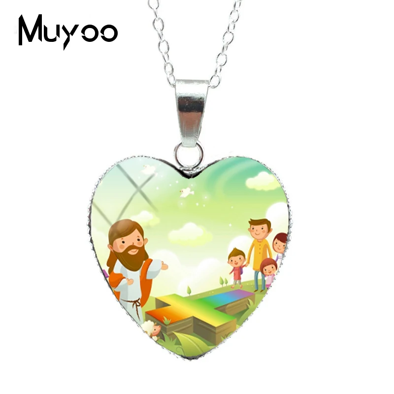 Новинка 2019 очаровательные детские и Мультяшные подвески в форме сердца с Иисусом