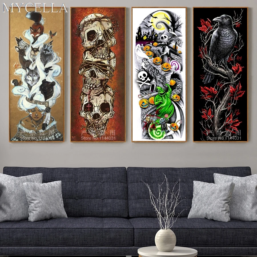 5D алмазная живопись MYCELLA для творчества животные скелет ворона лисы наборы