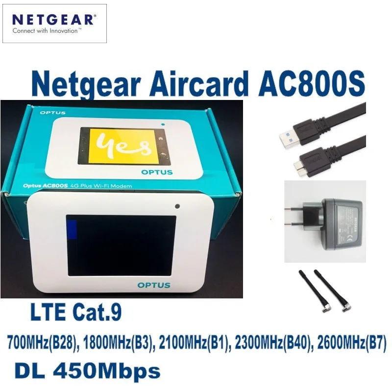 Netgear Aircard AC800S Cat9 450 Мбит/с 4G LTE беспроводной маршрутизатор с поддержкой B1 B3 B7 B8 B28 B38