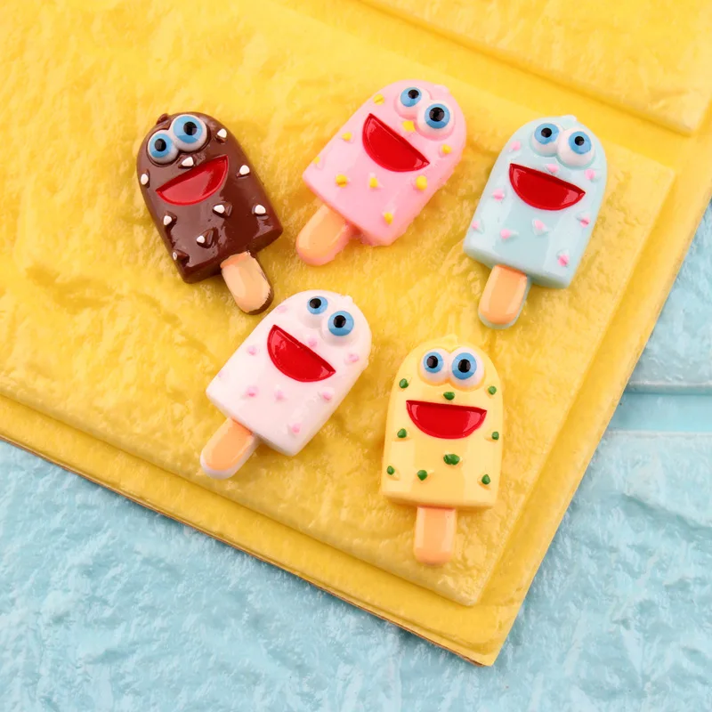 10 шт 17*33 мм DIY Смола Мороженое леденец эскимо подвески кабошон орнамент ремесло