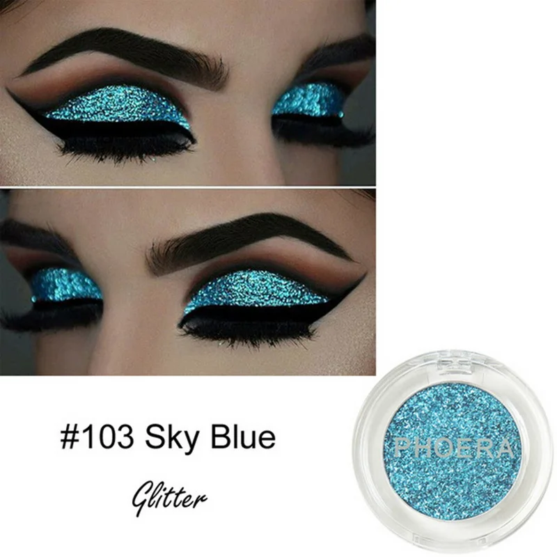 PHOERA Shimmer Eye Shadow блестящие тени для макияжа пигмент с блестками бриллиантовые сияющие глаза водонепроницаемые долговечные натуральные 8 цветов
