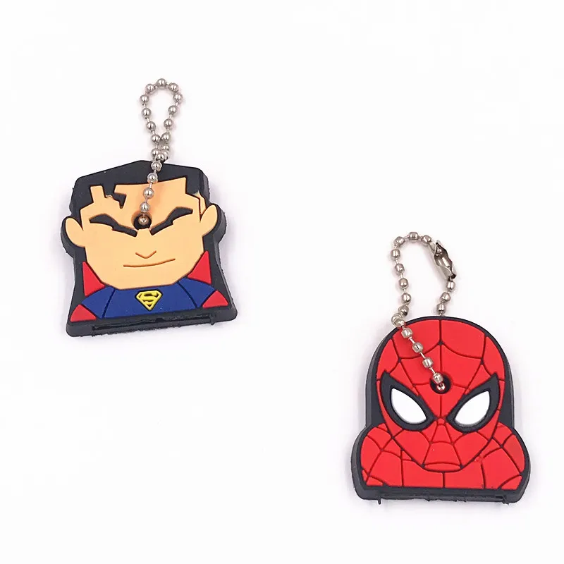 40 шт./компл. мультяшный аниме милый чехол для ключей силиконовый Бэтмен Брелок с