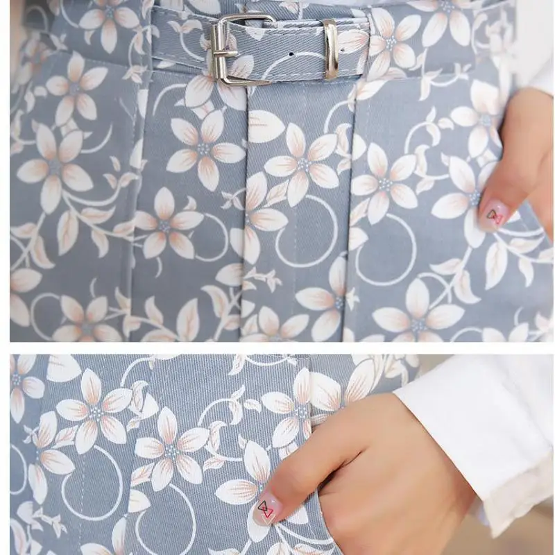 

New 2017 Fashion Brand Skirt Spandex High Waist Flower Harajuku Print Mini Skirt Lady Light Comfortable Skirts