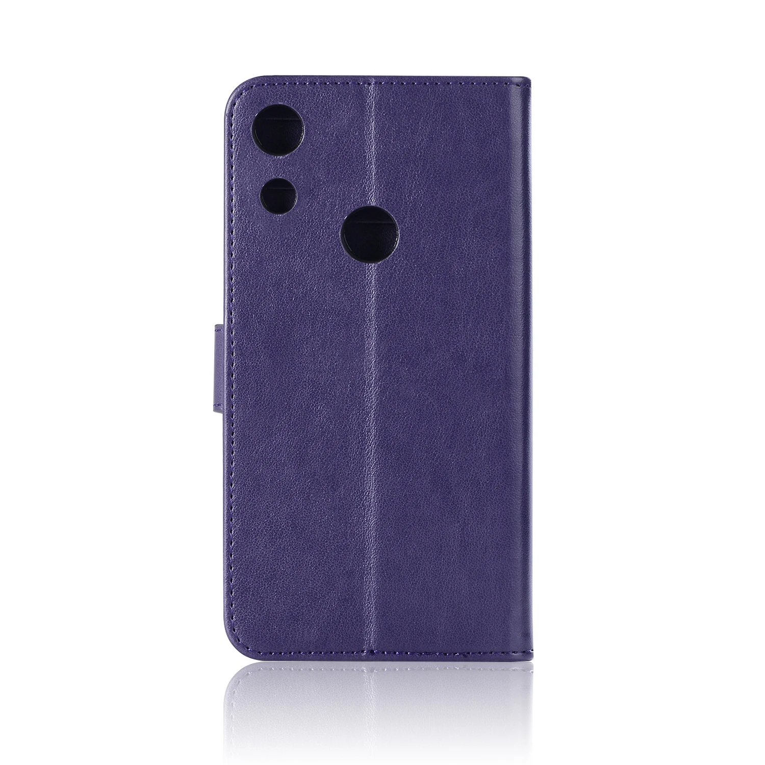 Кожаный чехол книжка с рисунком Ловца снов и совы для Huawei Y6 2019 / Honor 8A откидной