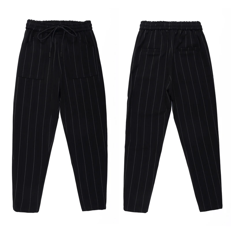 GECADYNY 2018 New Striped OL High Waist Harem Pants Women Bowtie Elastic Trousers Female Stringyselvedge Casual | Женская одежда