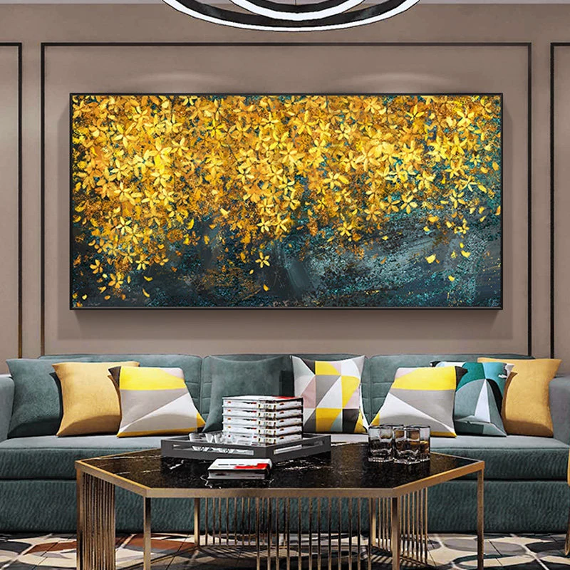 

100% Hand Painted Abstract Flower Tree Art Oil Painting On Canvas Wall Art Frameless Picture Decoration For Live Room Home Decor