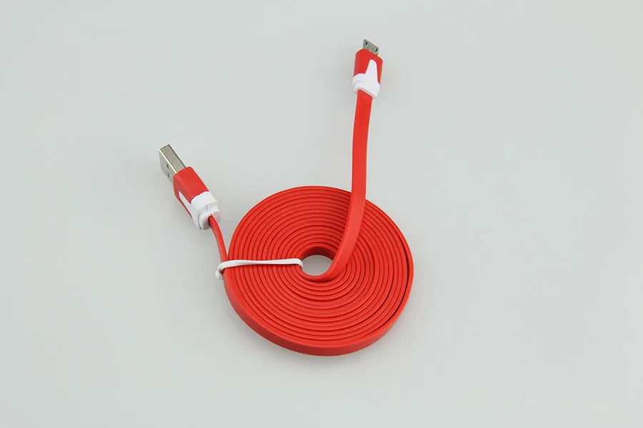 Сотовый телефон 2 м 3FT разноцветный плоский кабель V8 Micro usb для передачи данных из