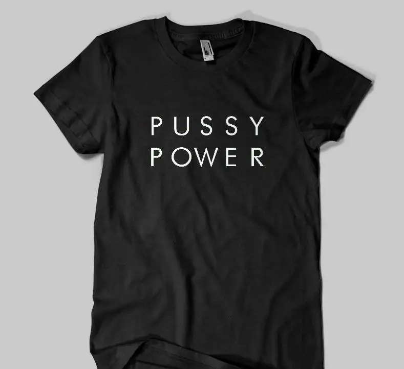 PUSSY POWER с буквенным принтом Футболка хлопок свободный покрой смешные футболки для
