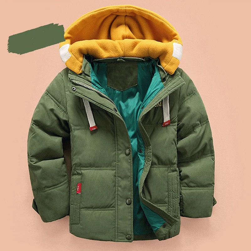 HH Kids jacket boys Hooded Winter baby girl autumn toddler coat children snowsuit Velvet Jacket Outwear 3 4 5 8 10 Years | Детская