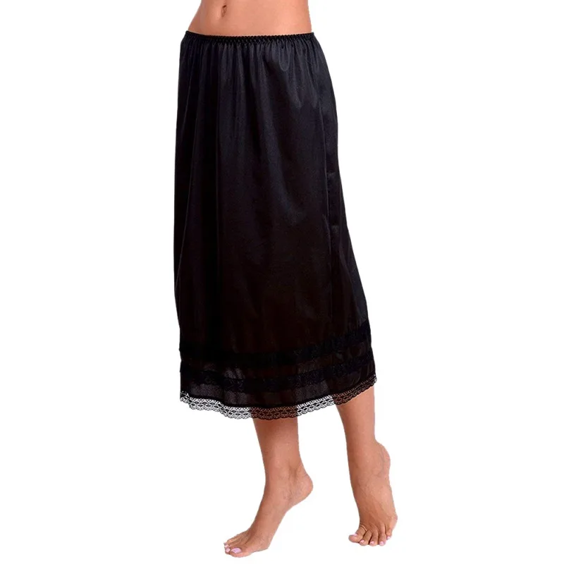 

Women Petticoat Underskirt Skirts Polyester underdress Solid Skirt Hem Vestidos Summer Casual Slips Lady Lace Mini Sexy