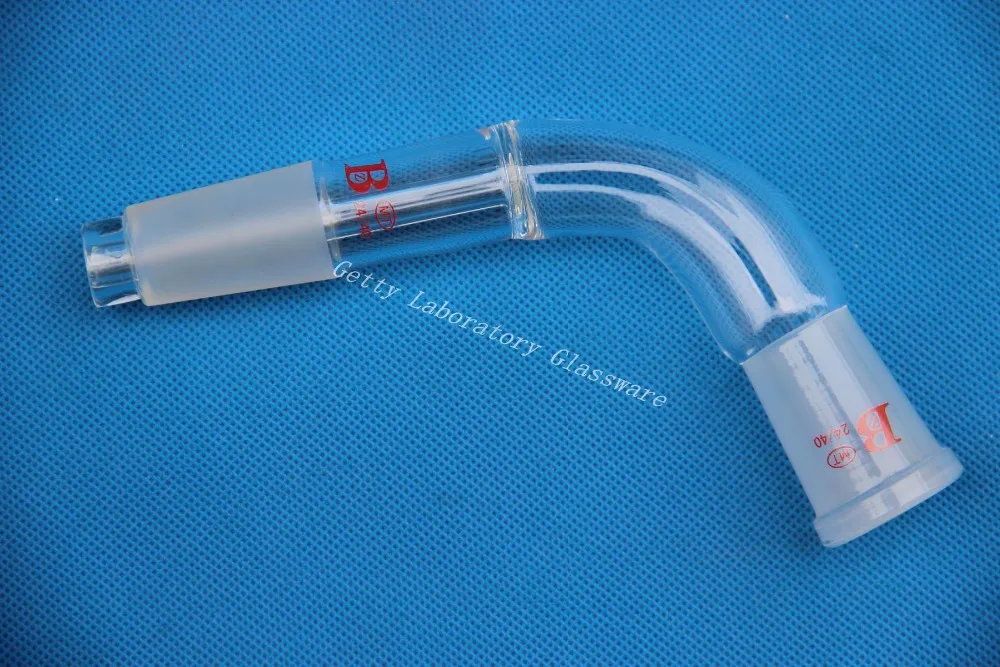 Дистилляционный изогнутый стеклянный адаптер 24/40 Соединительная лабораторная