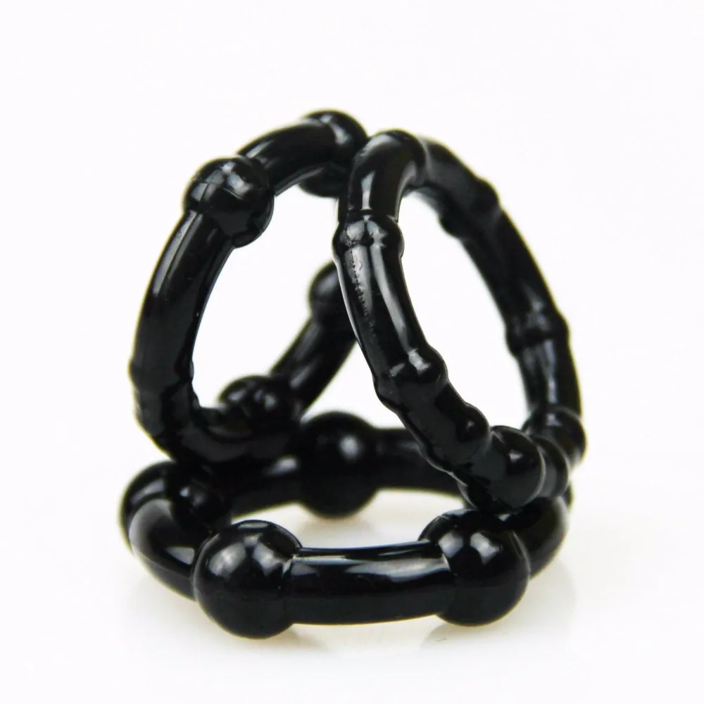 3 шт./компл. кольцо на пенис черные бусины силиконовый удлинитель жесткая эрекция