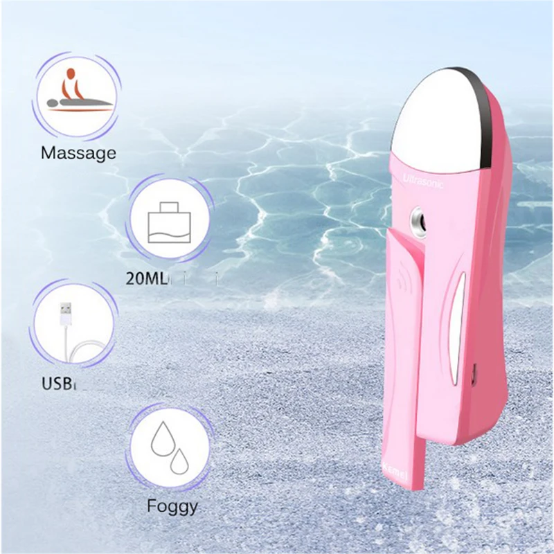 Kemei KM 709 водный массажер для лица USB Красота массажная машина Travle мини портативный