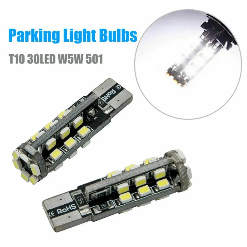 2x светодиодная лампочка для салона автомобиля Canbus Error Free T10 белый 5730 8SMD Led 12В