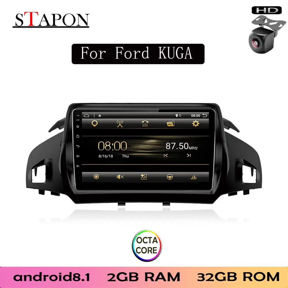 STAPON 9 дюймов для Ford KUGA 2013 Android 8 1 2GBRAM Восьмиядерный автомобильный DVD MP5