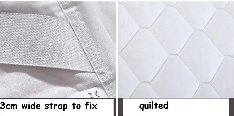 (50)one piece white quilted mattress Pad with filling single double queen king cover also fitted sheet | Дом и сад