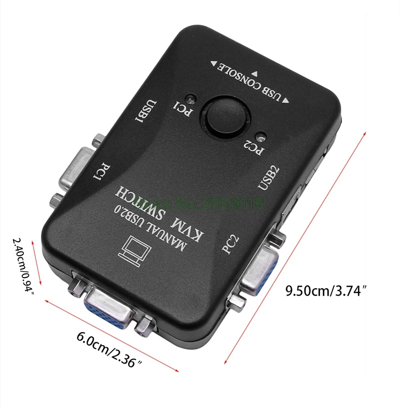 Руководство 2 порта USB 2,0 KVM VGA переключатель коробка для 2 настольный компьютер, принтер мышь клавиатура Монитор C26