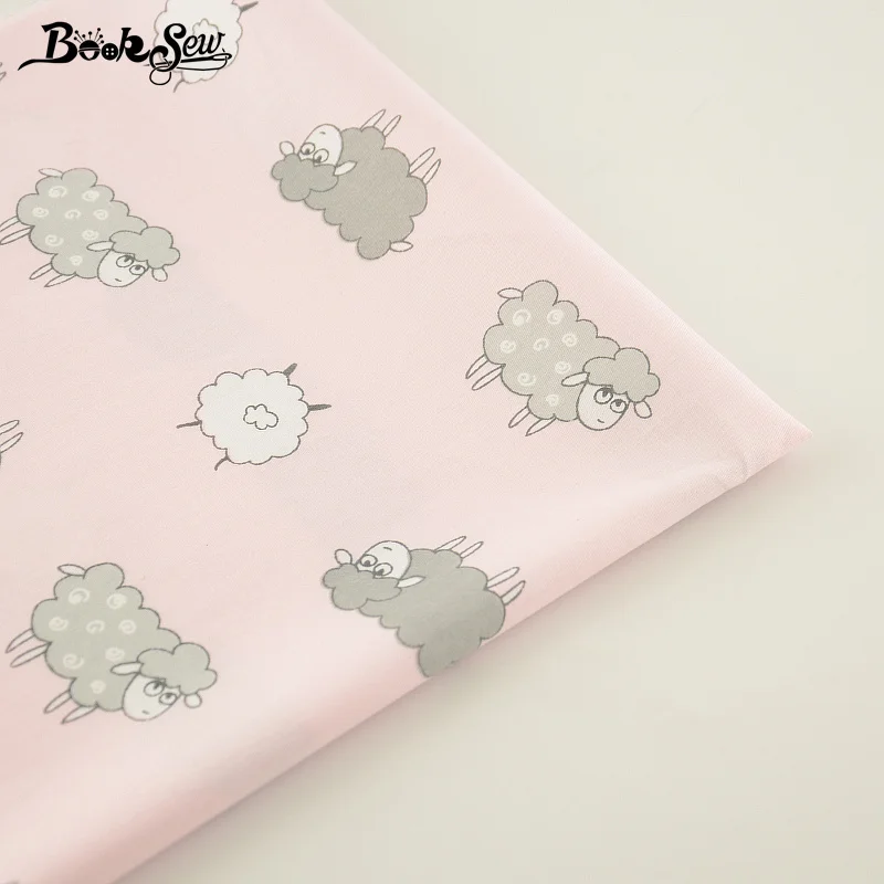 Новое поступление 2017 года розовый цвет овец Животные Шаблоны 100% хлопок саржа