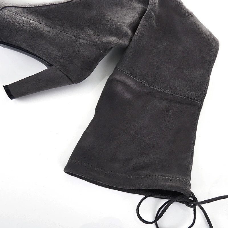 Женские замшевые ботфорты сексуальные вечерние Сапоги выше колен на высоком