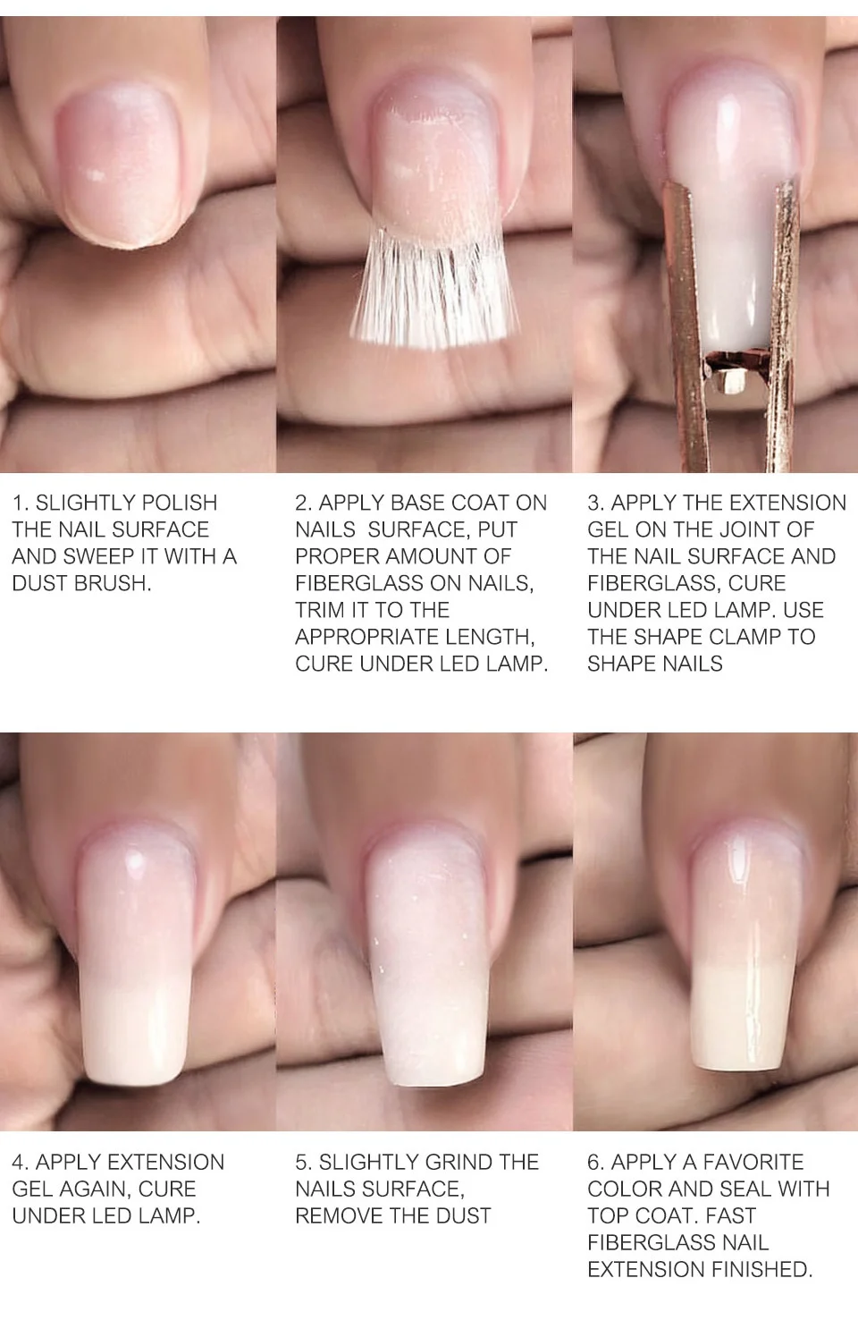 10 шт./упак. fibernails из стекловолокна для строительных гвоздей для наращивания ногтей акриловых ногтей советы фибра de Vidro Unha, переводятся на ногти при помощи маникюрный салон инструмент
