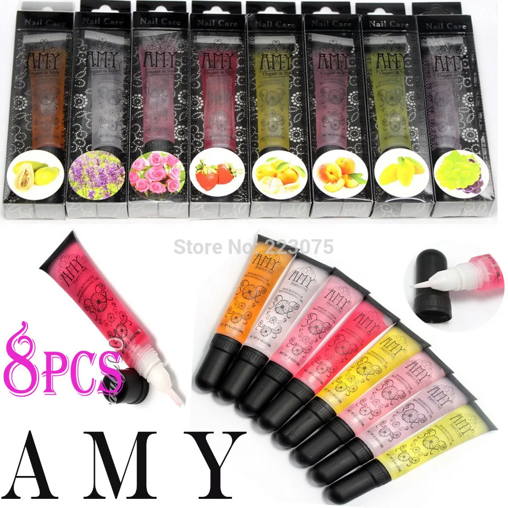

New Mix Taste AMY Nail Art Cuticle Revitalizer Oil Treatment Care Manicure Set 8 Pcs/lot