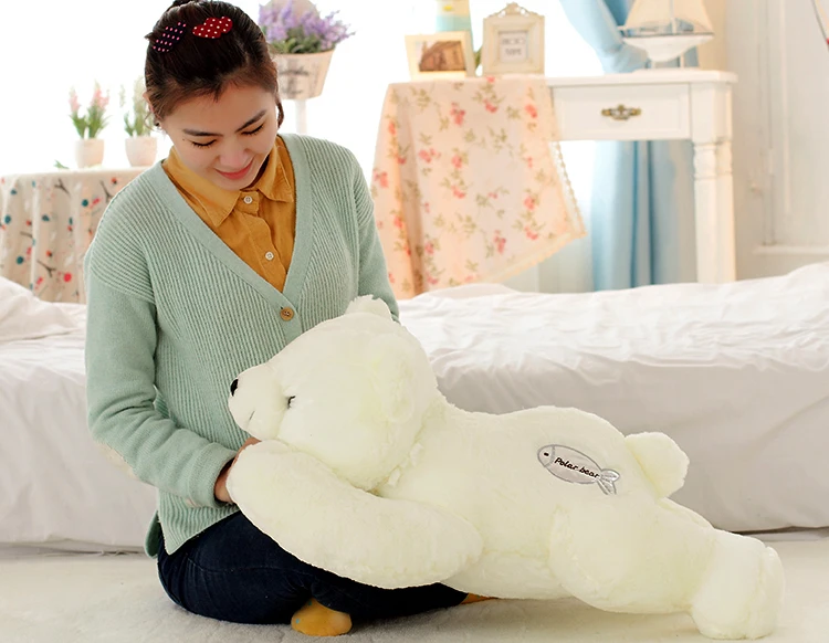 

big size the polar bear toy lovely white plush lying polar bear doll birthday gift about 70cm 0442