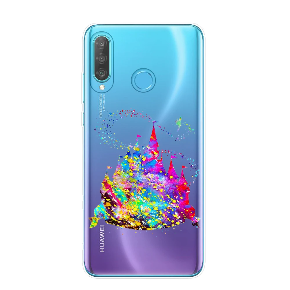 Акварельный чехол для телефона Alice Tinkerbell Ститч Русалка Принцесса чехол для huawei P30 P20 Lite P10 P9 P8 Lite чехол s