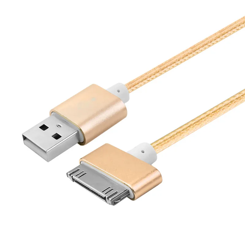 USB кабель нейлоновая оплетка 2A кабель передачи данных для быстрой зарядки для iPhone 4 4S 3GS iPad 2 3 iPod Nano itouch 30 Pin кабель-адаптер
