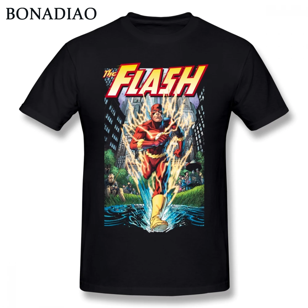 Мужские популярные DC Comics Hero вспышки Awesome футболка для Для мужчин размера плюс S 6XL
