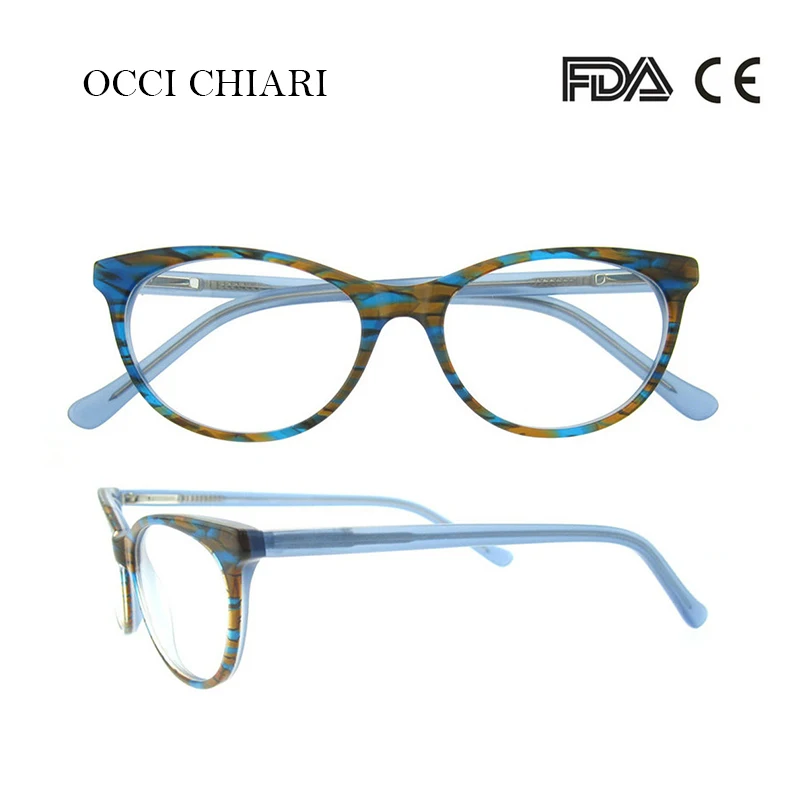 C4 OCCI CHIARI ацетатная оправа для очков для женщин, оптические прозрачные линзы, весенние петли, оптические очки, оправа, Oculos, люнетты очки, BESSI - Цвет оправы: C4