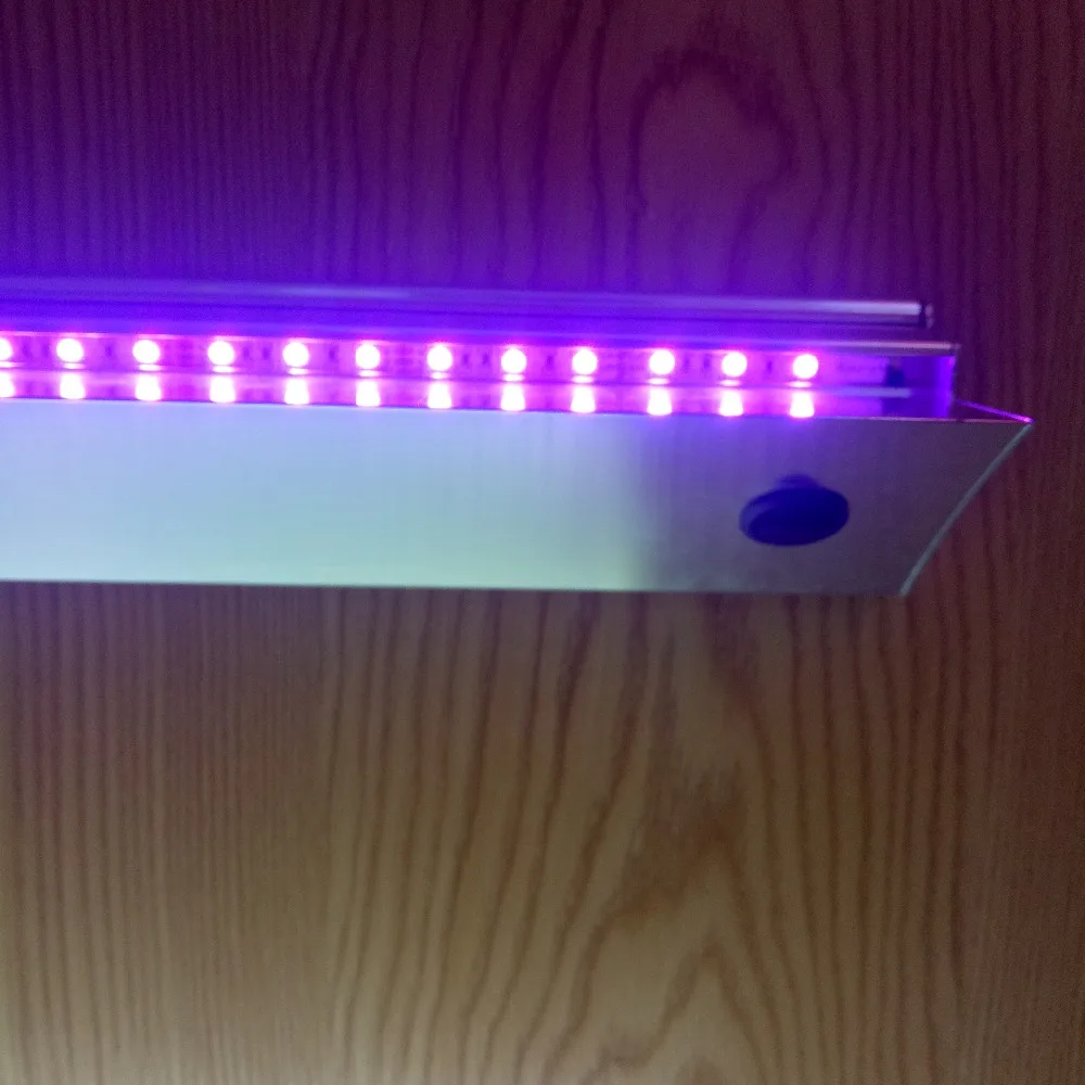 1шт 120 см длина RGB светодиодный профиль лампа для зажима 8 мм Стеклянная Полка Настенная светодиодная алюминиевая стеклянная полка без стекла