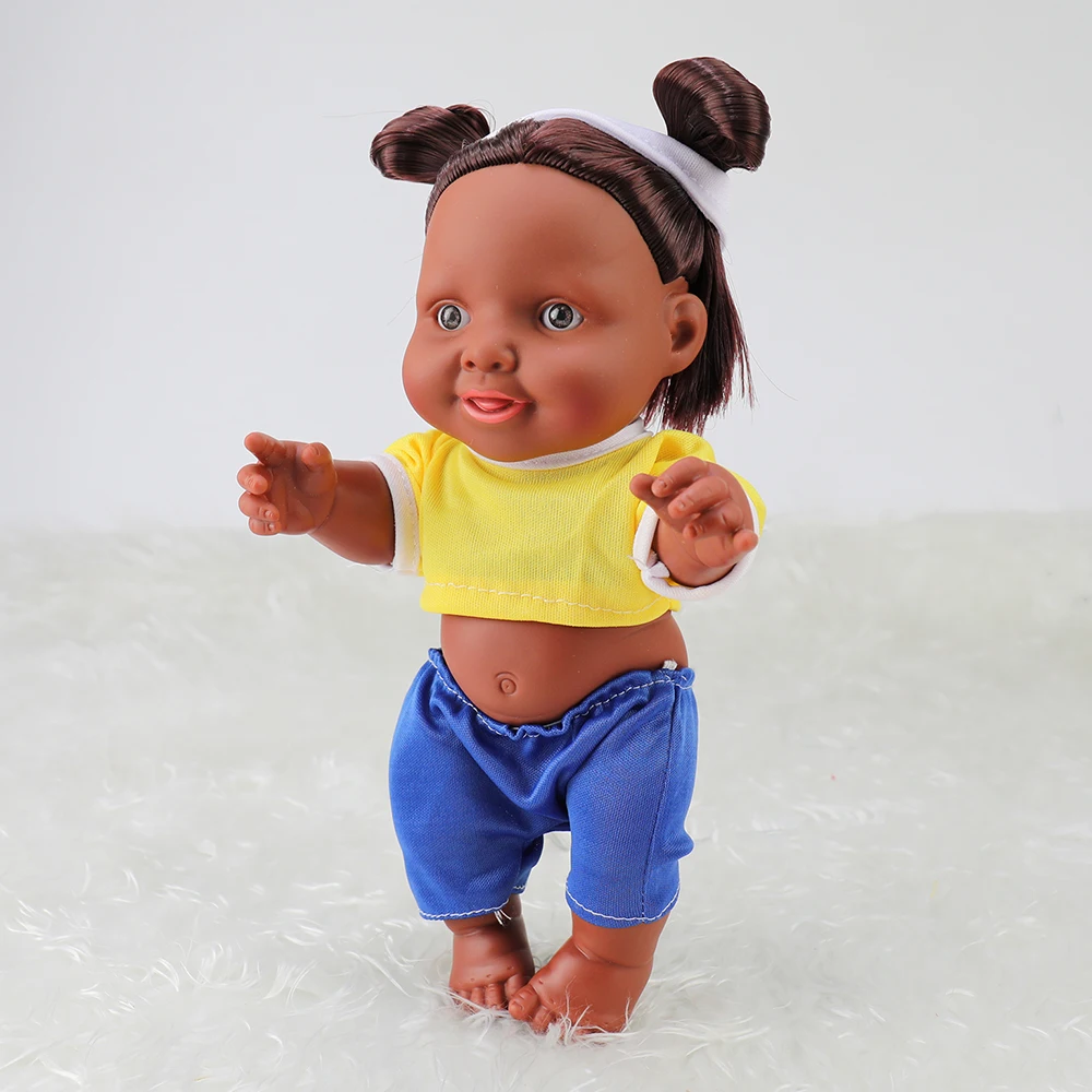 Волосы девушки! Черная кукла для новорожденных девочек 12 дюймов boneca виниловая