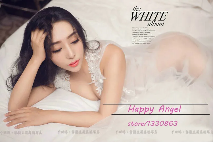 Белое газовое платье для беременных со шлейфом кружевное Прозрачное реквизит