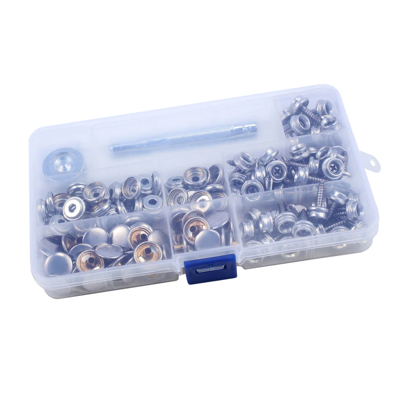Straps Stainless Steel 152Pcs Cover For Boat Hoods Caravans Snap Screw Kit Handbags Clothing Button Decoration
