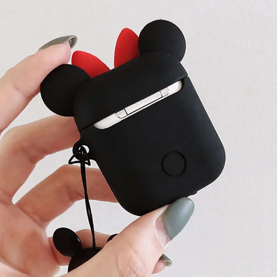 Беспроводной чехол для наушников с Микки Маусом для Apple Airpod, чехол, милые Мультяшные силиконовые защитные аксессуары для Airpods, чехол s